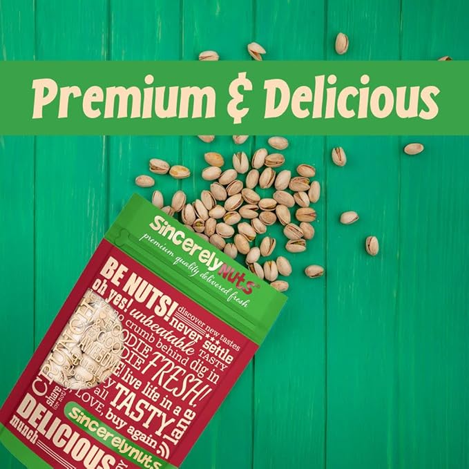 Sincerely Nuts Large Pistachios Roasted Unsalted in Shell 5 LB Bag Healthy Snack Food Great for Cooking Source of Fiber, Protein, Vitamins Minerals Gourmet Kosher Gluten Free