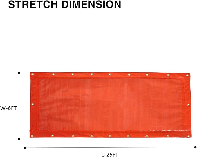ONENESS Concrete Blanket, Concrete Curing Blanket 3.6mm Thick, Tarpaulin, Multipurpose Use Waterproof Tarps, 6x25 Feet, 3.6mm/0.15inch Thickness, Orange, 1-Package