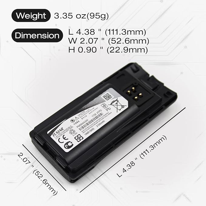 elxjar (2-Pack) 7.4V 2100mAh PMNN4434A Li-ion Battery Replacement for Motorola RMU2040 RMU2080 RMU2080D RMV2080 RMM2050 XT420 XT460 PMNN4434 PMNN4453 PMNN4434AR RM Series Two Way Radio
