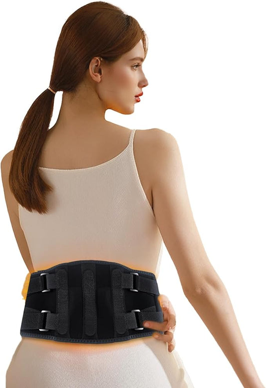 Cordless Heating Pad with Massager,Rechargeable Back Warmer with Heating and Vibration Function,Auto Shut Off,Helps Relieve Period Cramps and Back Pain,Ideal Birthday Gift for Dad,Mom,Men,Women