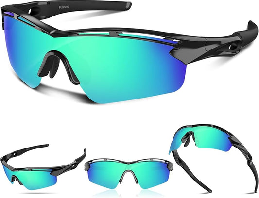 Rosemal Sports Sunglasses Polarized Cycling Sunglasses Running Driving Fishing Hiking for Men Women UV400 TAC TR90