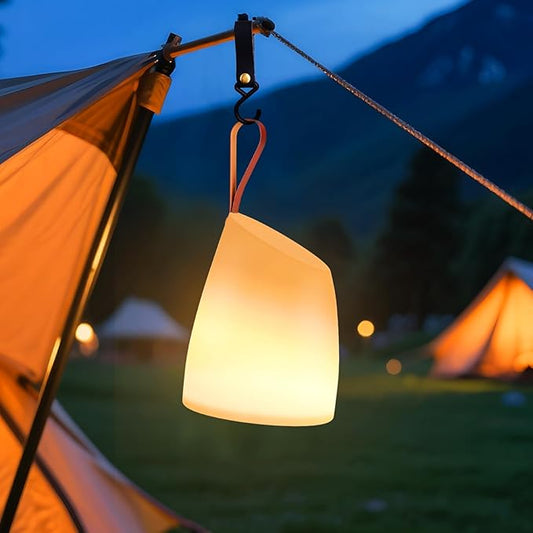 uuffoo Portable Outdoor Table Lamp with Remote - Dimmable Rechargeable LED Lantern, IP44 Water-Resistant, 7 Color RGB + Warm White, Memory Function, 7H Timer Auto-Off for Patio Garden Camping.