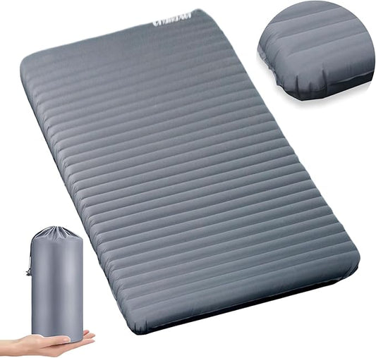 Inflatable Sleeping Pad for Camping, 2 Person Ultralight Double Sleeping Pad, Waterproof, Durable 40D Nylon Camping Pads for Backpacking & Outdoor Adventures, 78"x47.2", 3.62inch Thickness, 2.38lbs