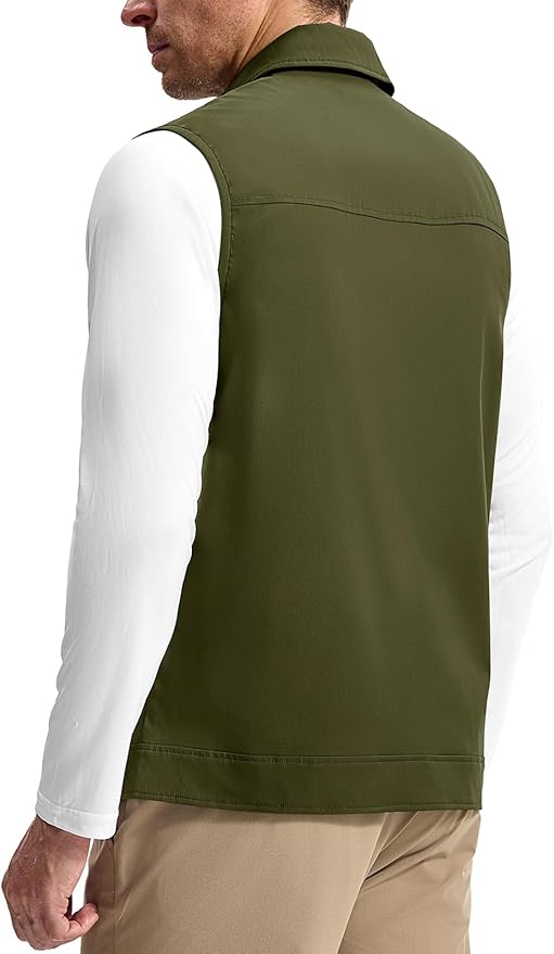 TBMPOY Men's Vest Casual Lightweight Thin Utility 3 Zip Pockets Stylish Sleeveless Jackets Summer Fall Golf Travel Business