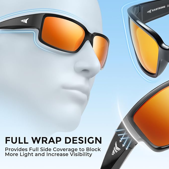 KastKing Skidaway Polarized Sport Sunglasses for Men and Women,Ideal for Driving Fishing Cycling and Running,UV Protection