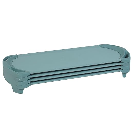 Angeles SpaceLine Cot, Teal Green (Set of 4) – Standard Size 55” by 22” by 5” Standard (Pack of 4) (AFB5735AGN)