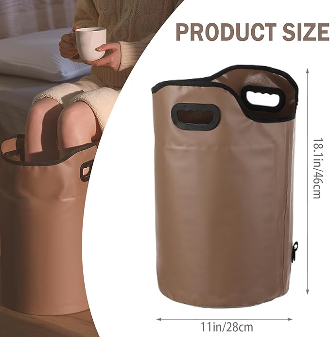 Collapsible Foot Bath Basin with Drainage Hole, Portable Foot Soak Tub with Handles, Travel & Camping Foot Spa Water Bucket
