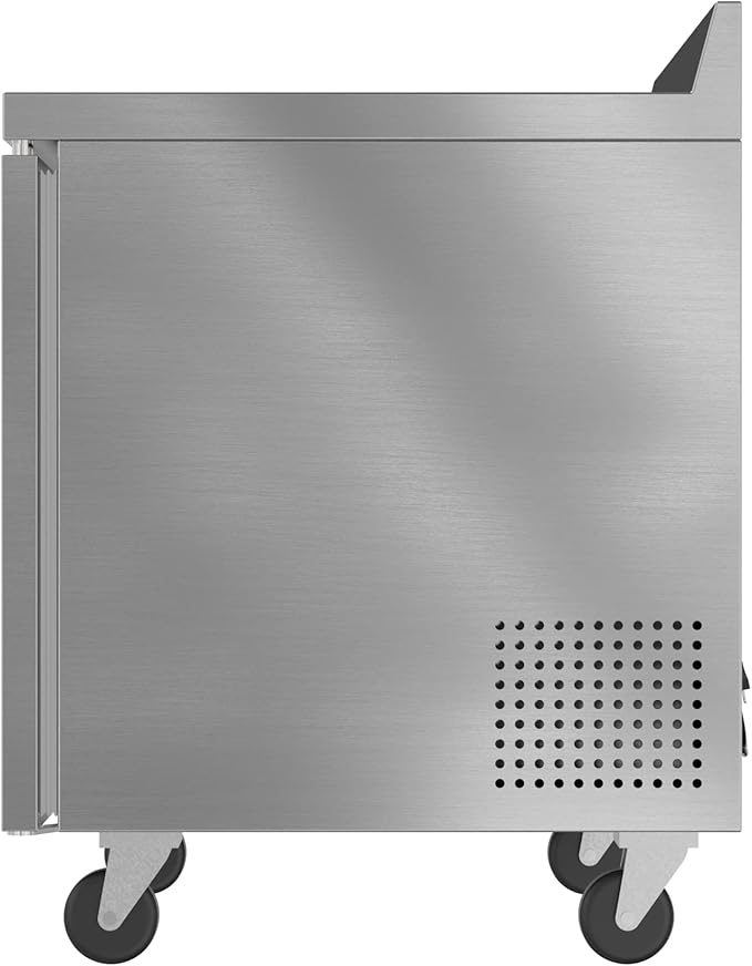 KoolMore FWT-1D-6C 27" Stainless Steel Worktop Commercial 3 1/2” Backsplash-6.3 cu.ft, Freezer Single Door