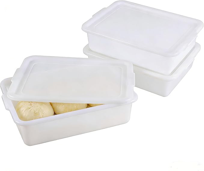 Dough Proofing Container with Lid, Homemade Bread and Pizza Dough Storage Box for Proofing, 3 Trays and 3 Covers