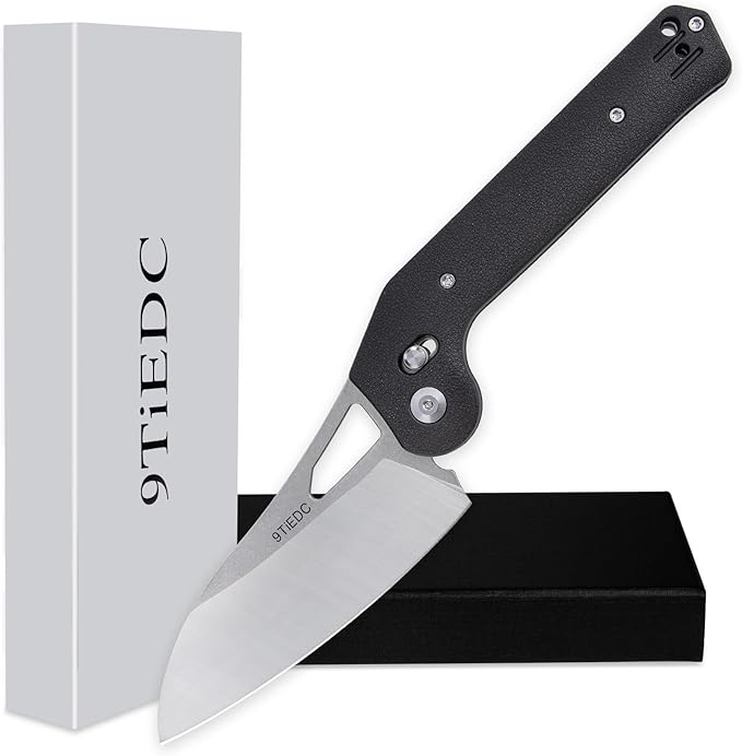 Pocket Folding Camping Knife, Stainless Steel Ultra Sharp Chef Knife with Ergonomic Handle for Cooking, Camping Trip, Outdoor Portable Kitchen