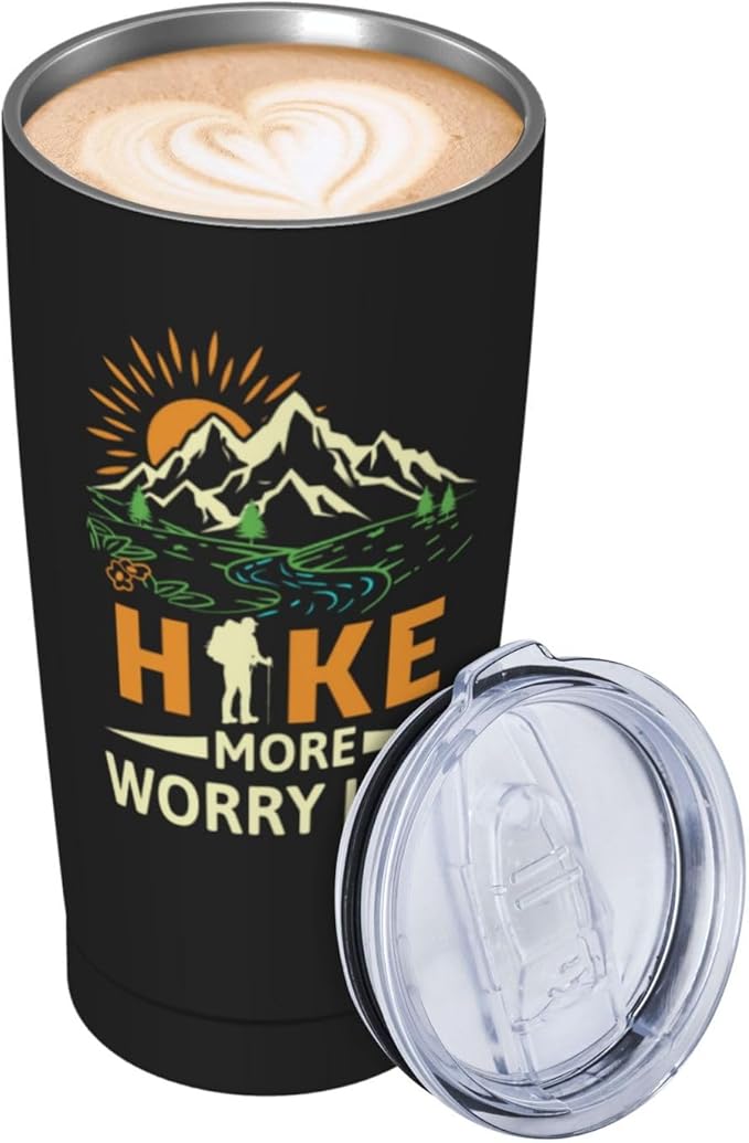 Hiking Gifts for Men, Hiking Tumbler 20oz Stainless Steel Insulated Coffee Travel Mug, Gift for Hiker Outdoor Coffee Cup, Hiker Mountain Tumbler, Hikers Lovers Gift for Birthday Christmas Father's Day