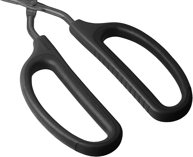 12" Stainless Steel Scissor Tongs with Comfort-Grip Handle (Black)
