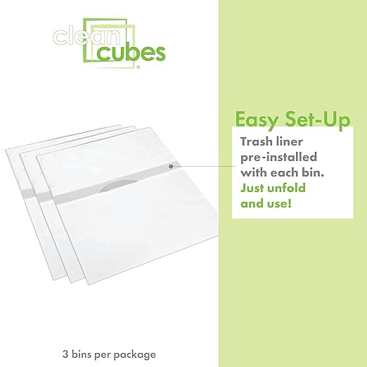 4 Gallon Disposable Pop-Up Trash Cans (6-Pack) with Fitted Bags – Foldable Garbage & Recycling Bins for Parties, Events & Kitchen (White, 12" H x 10" W x 8" D)