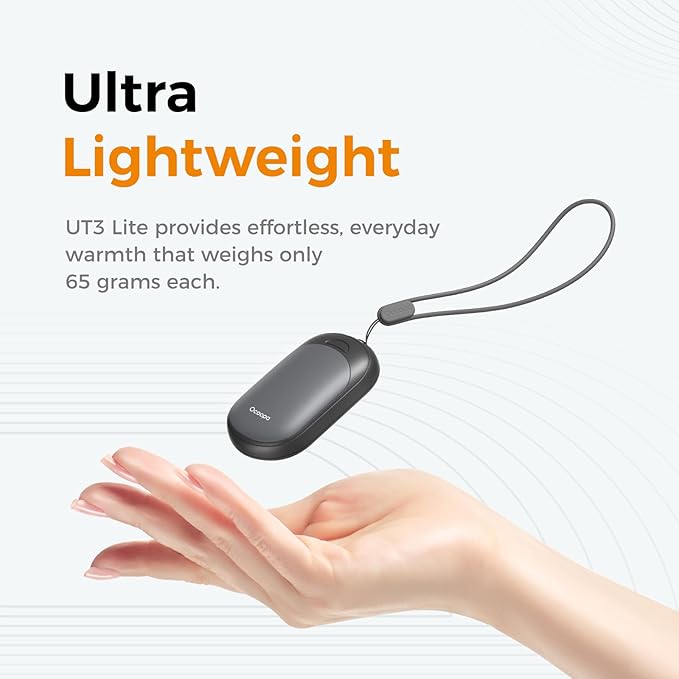 OCOOPA Magnetic Hand Warmers Rechargeable 2 Pack, AI Electric Handwarmers, Fast Heating, 3-Settings, UL Certified, Portable Heater, Gloves Fitting, Travel Essentials, Gifts Women Men, UT3 Lite
