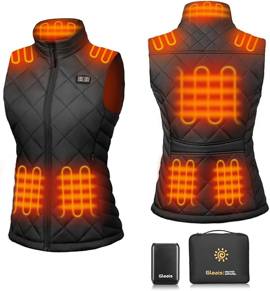 Glaais Heated Vest Women with Battery Pack 16000mAh 7.4V, Women's Warming Electric Heated Vest