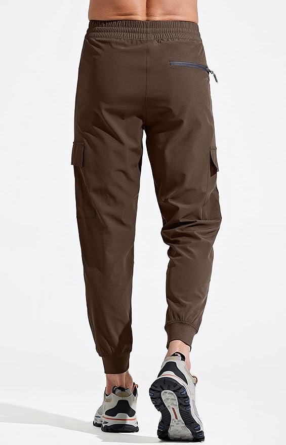 Libin Men's Lightweight Joggers Quick Dry Cargo Hiking Pants Track Running Workout Athletic Travel Casual Outdoor