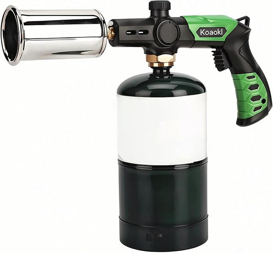 Propane Torch Head, Kitchen Blow Torch Gun, Campfire Charcoal Starter, Grill Torch with Igniter, Adjustable Flame for Cooking, Soldering(Propane Tank Not Included)