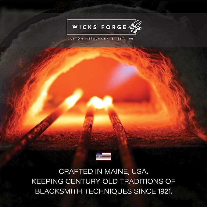 Heritage Fire Poker 34' - Iron Fire Pit Fireplace Campfire Poker Indoor/Outdoor Blacksmith Hand Forged Handmade in Maine USA, Black