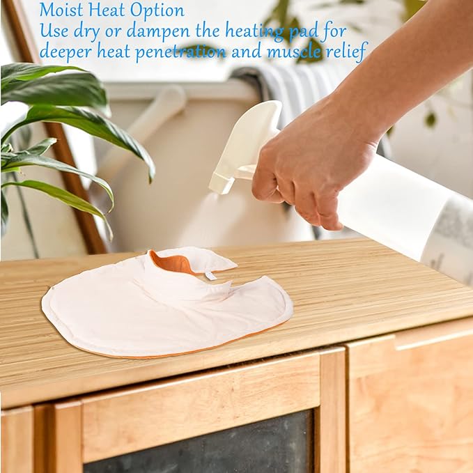 Heating Pad for Neck and Shoulders and Back, Far Infrared Heated Pad for Pain Relief, Weighted Electric Heating Pads with Auto-Off (Orange, M)