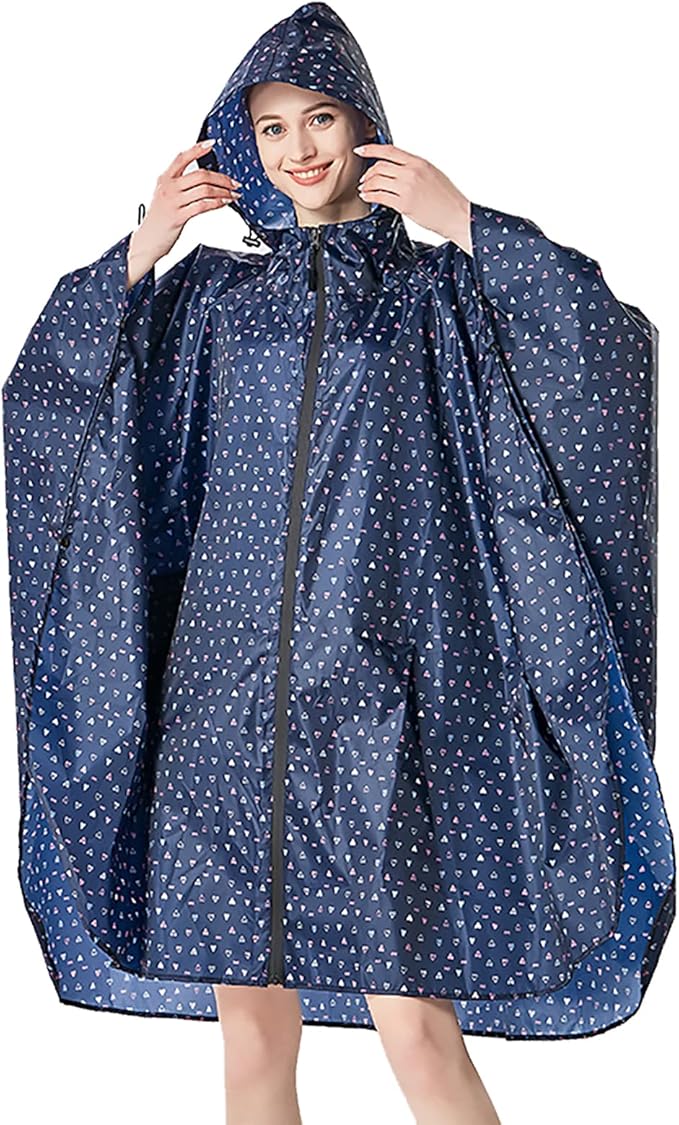 ANYOO Waterproof Rain Poncho Lightweight Reusable Hiking Hooded Coat Jacket for Outdoor Activities