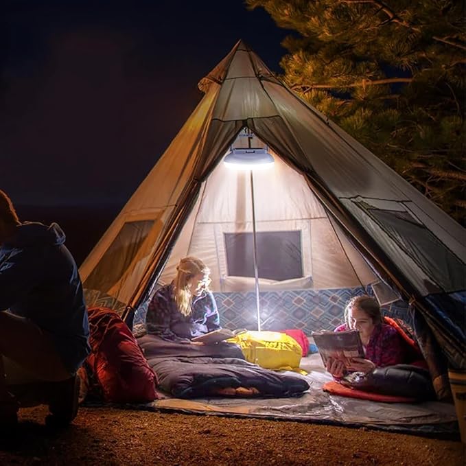 4500LM Solar Camping Light - Portable Camping Lantern Hanging Waterproof Tent Lights, Bright USB Rechargeable Lamp for Outdoor Camping, Canopy, Hurricane Emergency, Power Outages