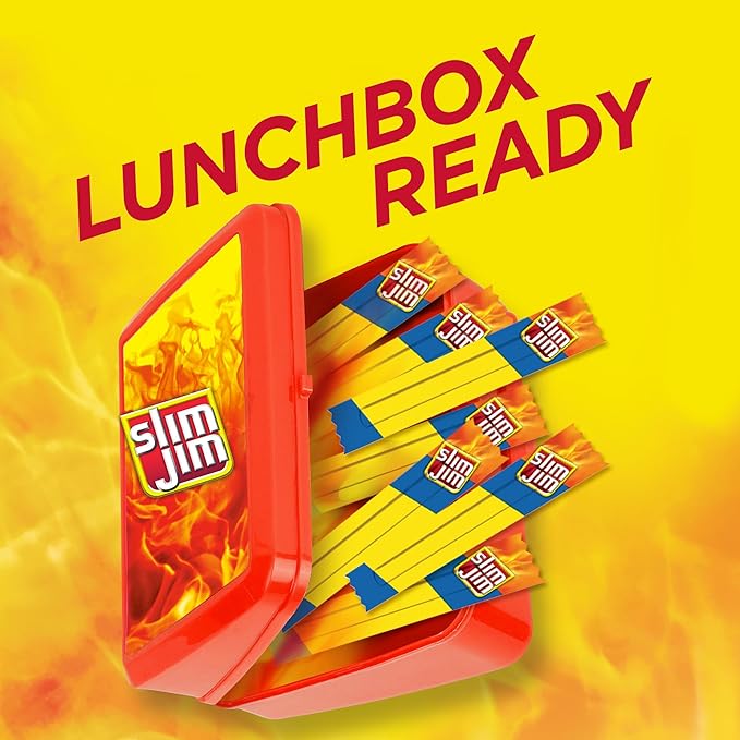 Slim Jim Smoked Meat Sticks, Mild Flavor, 6g Protein Per Serving, Snack Size, Lunchbox Snack, 0.28 oz. (100 Count)