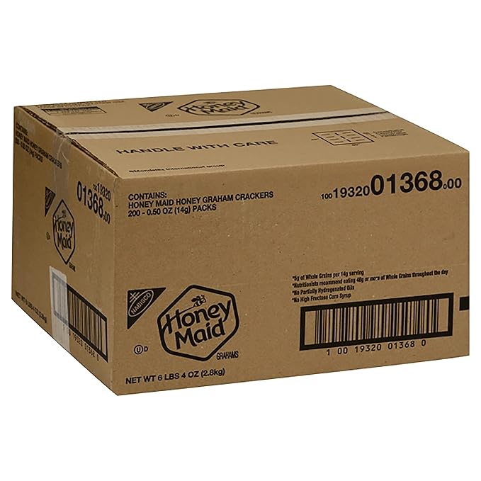 Honey Maid Graham Crackers, Bulk Lunch Snacks, 200 - .5 oz Snack Packs