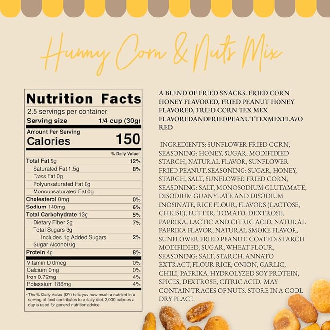 Müix Snacks, Special Flavor Trail Mix, Honey Mix, Mix Snacks (XL Corn, TexMex Peanut, Honey Corn and Peanut) - 2.3 Ounce Bags (Pack of 16 Bags)