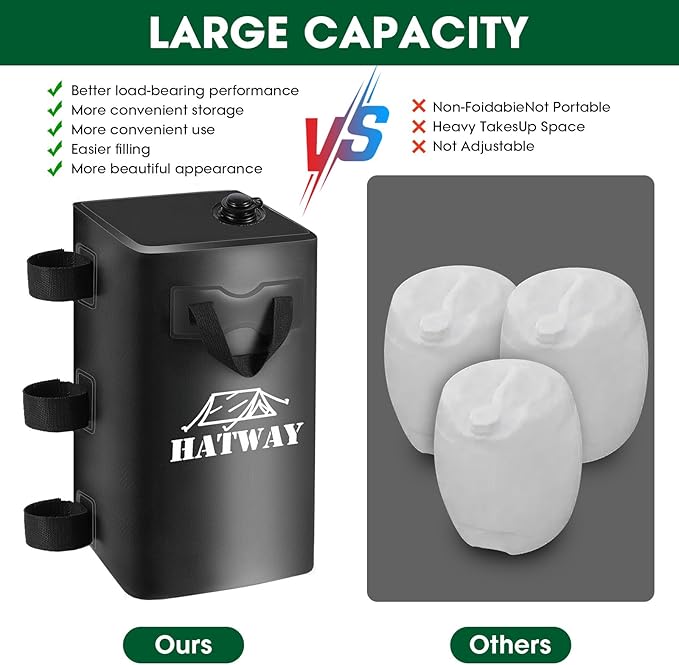 Canopy Weights,176 LBS Water Bag Set of 4 Leg Weights for Pop Up Canopy,Gazebo,Canopies,Tent-4 * 20L-Black