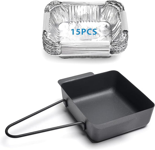Grease Tray Replacement for Nexgrill 720-0896 720-0830H 720-0830D, Grill Drip Pan Rreplacement Grease Catcher Cup Box for Cuisinart CGG-7400 with 15 Pack Aluminum Foil Liner