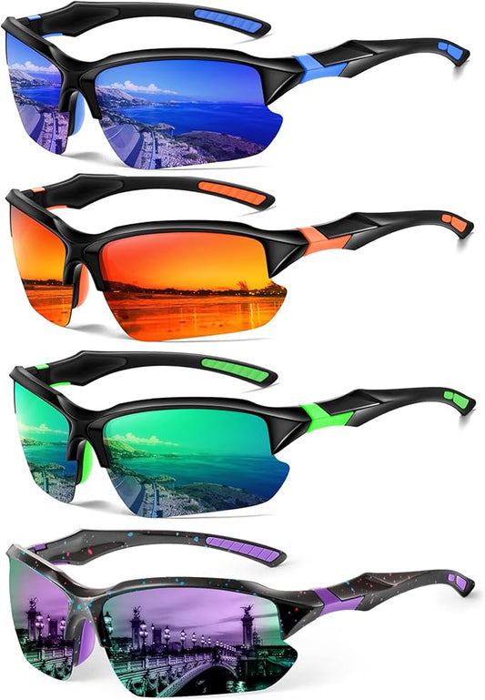 Sports Polarized Sunglasses for Men Cycling Running Fishing UV Protection Sun Glasses Lightweight Half Frame Goggles