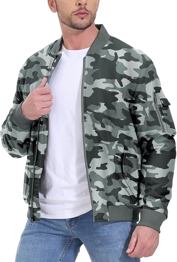 Gopune Men's Windproof Bomber Jacket Warm Water Resistant Windbreaker Winter Outwear Quilted Jackets Coats