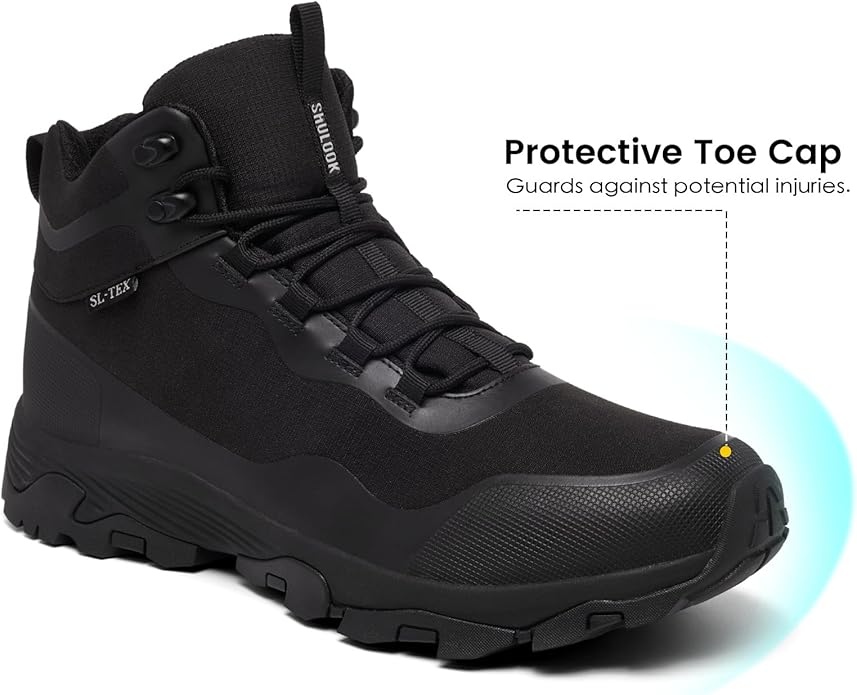 SHULOOK Men's Waterproof Hiking Boots Outdoor Lightweight Breathable Trekking Camping Mountaineering Shoes