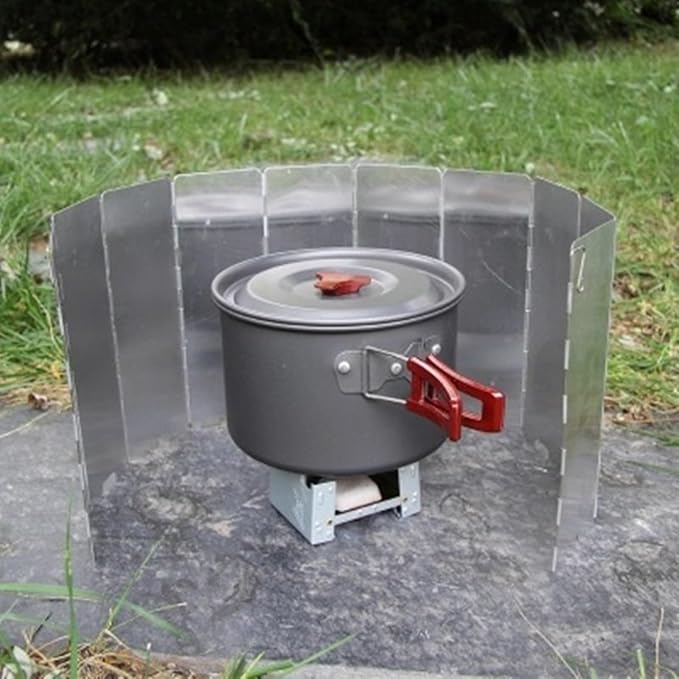 Camp Stove Windshield Plates Aluminum Alloy Alcohols Stove Windscreen Folding Lightly Weight Camp Burners Windshield