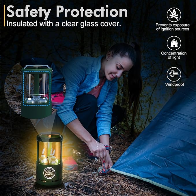 Candle Lantern, Camping Gear for Campers Use, Without Candles