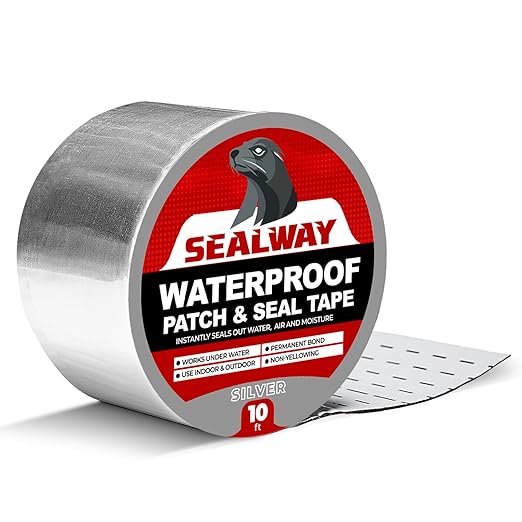 Silver RV Roof Sealant Tape, 2" x 10' Waterproof Repair Seal Tape – Extra Thick, UV-Resistant, Weatherproof Patch for Permanent Leak Sealing on RVs, Trailers, and Mobile Homes