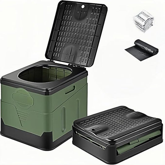 Portable Foldable Camping Toilet for Adult, Large Travel Porta Potty for Men&Women, Car/Caravan/Camper Toilet/Travel/Mobile Toilet, Lightweight & Multifunctional