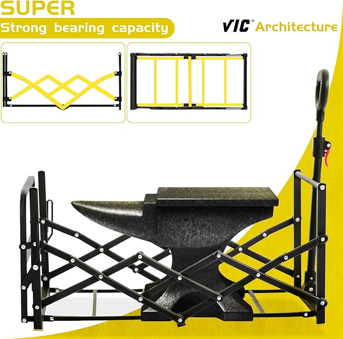 VIC Collapsible Folding Wagon Extra Long Extender Wagon Cart,Beach Wagons Cart Heavy Duty Foldable, Utility Grocery Car with Side Pocket for Camping Garden Sports, V1