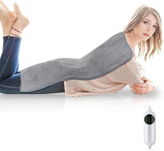Large Heating Pad,20"x40" Extra Large Heating Pad for Back Pain Relief Electric Heating for Period Cramps Shoulders Knee Leg Pain Relief Moist/Dry Heat Auto Shut Off 10 Heat Setting Machine Washable
