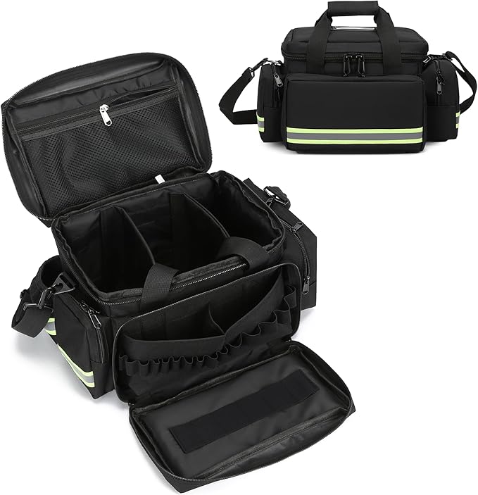 Medical Bags Empty First Aid Bag,First Responder Bag,First Aid Kits Organizer with Detachable Dividers,Emergency Bag for Nurses,Home Health Care, EMT