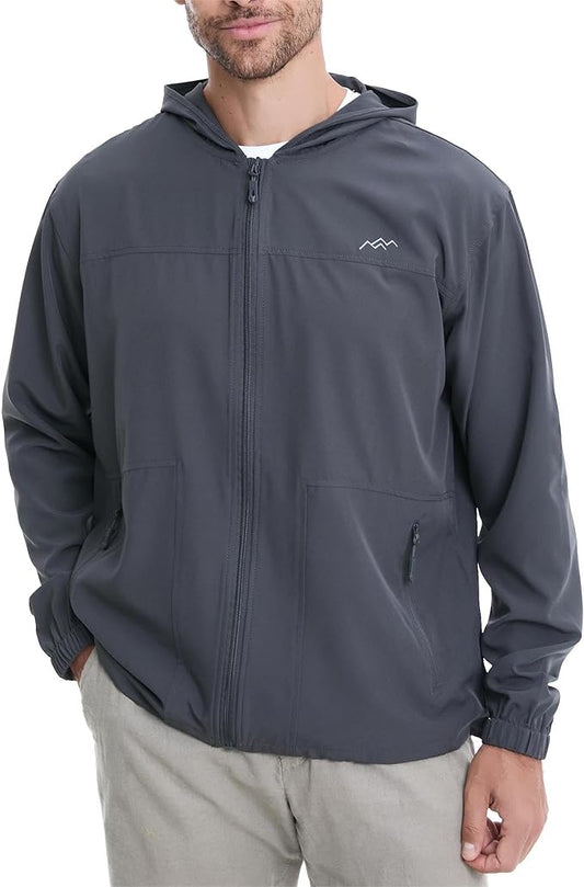 TRAILSIDE SUPPLY CO. Men's Sun Protection Cycling Jacket Lightweight Windbreaker