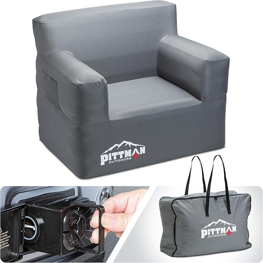 Pittman - Inflatable Chair for Camping with Built in Pump - Portable Inflatable Couch for Adults Holds 350lb's - Blow Up Chair for Movie Nights, Outdoor Blow up Furniture or Air Sofa for Camping