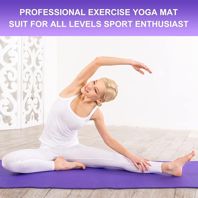 Funtery 16 Pack 3 mm Thick Yoga Mat Exercise Workout Mat Non Slip Fitness Pad for Women Gym Home Yoga Pilates