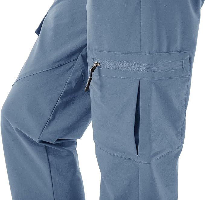 Rdruko Women's Hiking Cargo Pants Water-Resistant Quick Dry UPF 50+ Travel Camping Work Pants Zipper Pockets