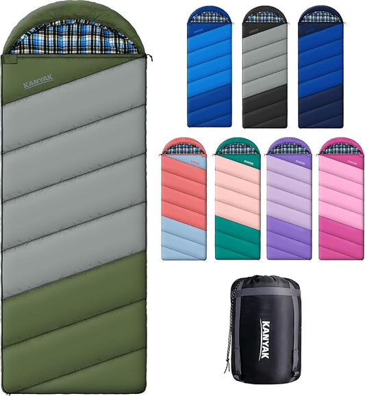 Cotton Flannel Liner Sleeping Bag for Adults Teens Kids, Cold Weather & Warm, 3-4 Seasons, Lightweight Compact Camping Essentials Equipment, Hiking, Outdoor, Travel