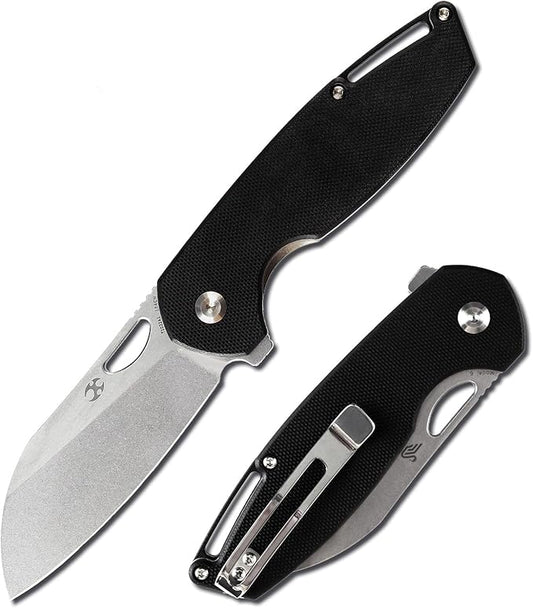 Kansept Model 6 Pocket Folding Knife - 3.1'' 154CM Material with Black G10 Handle - EDC & Camping Folding Knife - T1022A1