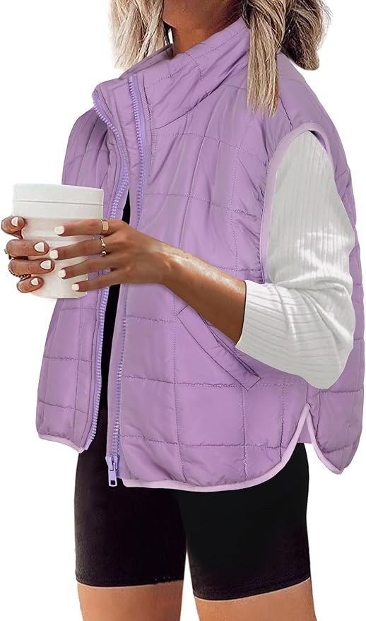 Zeagoo Womens Puffer Vest Ladies Sleeveless Zip Up Outerwear Warm Puffer Lightweight Down all Winter Jackets Coats 2025