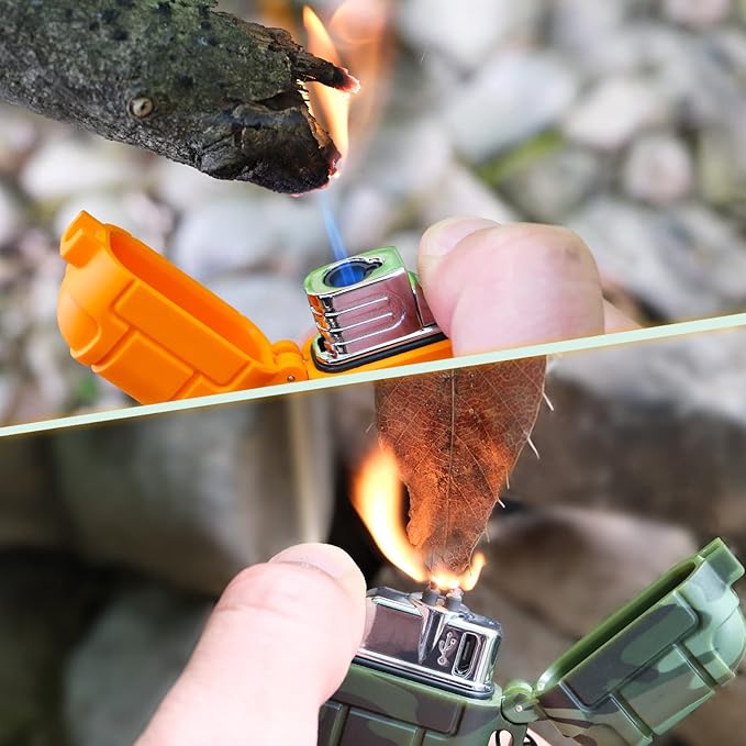 3 Pack Waterproof Lighter Outdoor Windproof Torch Lighters Dual Arc Lighters Butane Electric USB Rechargeable Flameless Plasma Lighter Camping Hiking Adventure Survival Tactical Gear
