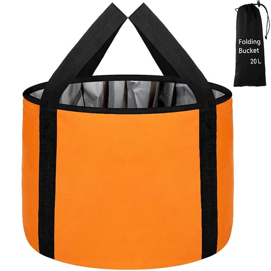 Foot Bath Basin 20L Collapsible Bucket, Portable Foot Soak Tub Feet Soaking Bucket for Outdoor Travel, Camping, Fishing(Orange)