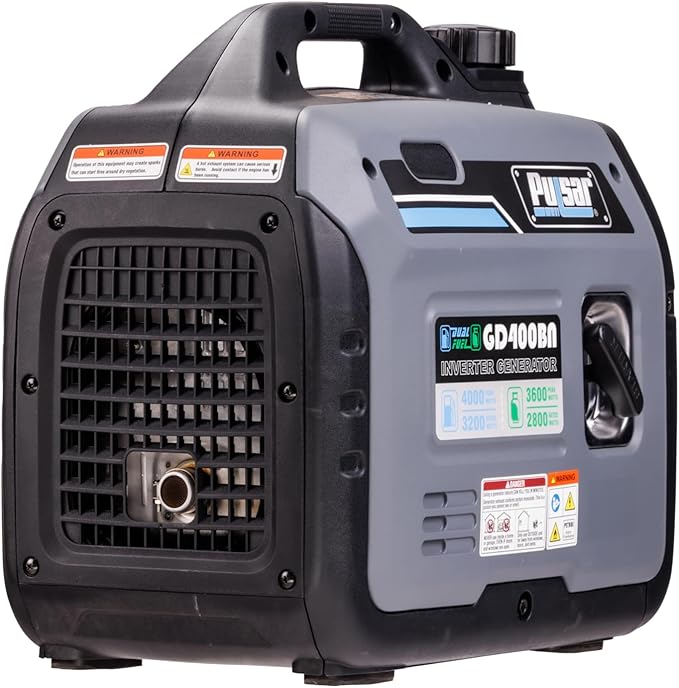 Pulsar Products GD400BN, 4000W Portable super-quiet Dual Fuel & Parallel Capability, RV-Ready, CARB Compliant